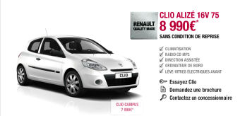 renault clio alize 2012 prix promotion photo